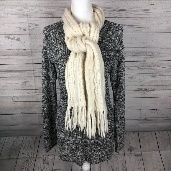 Cremieux, Sweater Size Lg NWT Long Jayla Knit Sequin Black Ivory - Picture 4 of 9